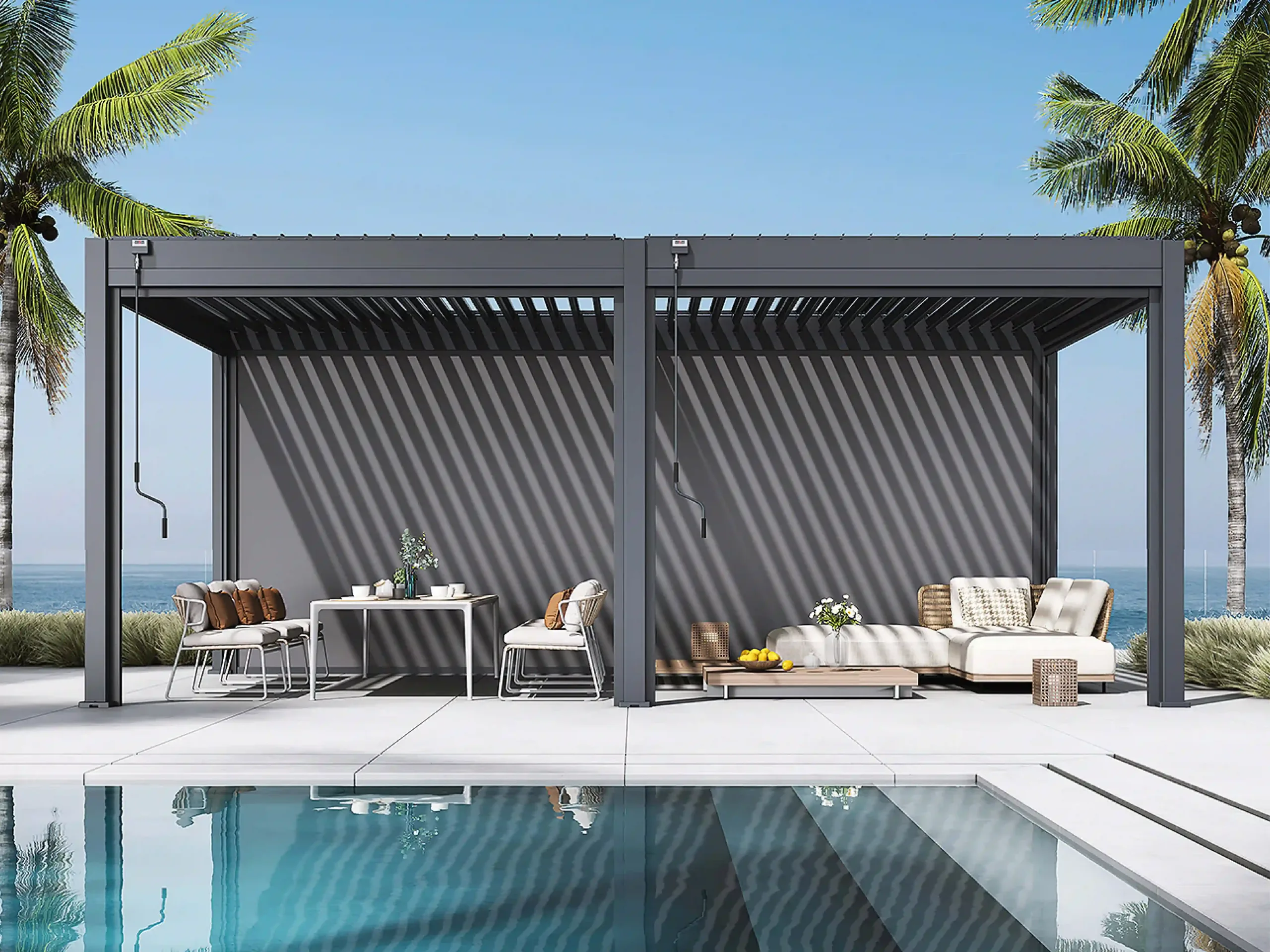 Rockford, pergola, 6 x 3 m, Louvers